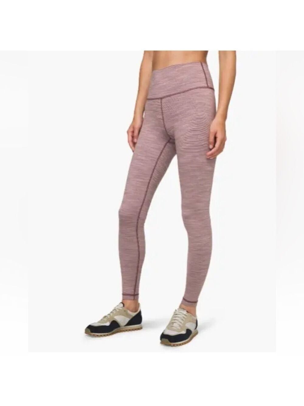 LULULEMON Wunder Under High Rise Tight 28" Luxtreme Purple Striped Sz 8